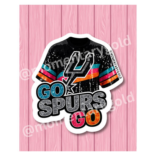 Spurs Sequin Jersey, Go Spurs Go, Glitter Holographic Finish